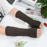 Winter Warmer Arm Gloves Women Knitted Hollow Woolen Sleeve Fine Long Knitted Fingerless Gloves Casual Warm Christmas Gloves daiiibabyyy