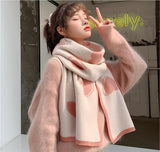 Luxury Brand Winter Scarf Heart Knitted Scarves Wraps Sharp Angle Shawls Warm Long Narrow Sweet Girl Small Skinny Neckerchief daiiibabyyy