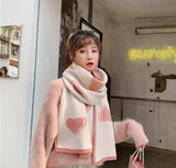 Luxury Brand Winter Scarf Heart Knitted Scarves Wraps Sharp Angle Shawls Warm Long Narrow Sweet Girl Small Skinny Neckerchief daiiibabyyy