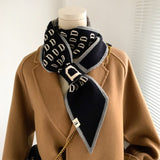 Knitted Scarf New Design Letter Luxury Brand Scarf Women Winter Scarf Warm Long Skinny Small Scarf Female Neckerchief Scarves daiiibabyyy