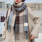 Knitted Spring Winter Women Scarf Plaid Warm Cashmere Scarves Shawls Luxury Brand Neck Bandana Pashmina Lady Wrap Designer 2021 daiiibabyyy