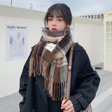 Knitted Spring Winter Women Scarf Plaid Warm Cashmere Scarves Shawls Luxury Brand Neck Bandana Pashmina Lady Wrap Designer 2021 daiiibabyyy