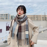 Knitted Spring Winter Women Scarf Plaid Warm Cashmere Scarves Shawls Luxury Brand Neck Bandana Pashmina Lady Wrap Designer 2021 daiiibabyyy