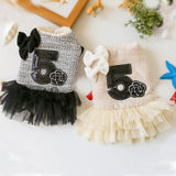 Rose Luxury Dog Clothes Dress Winter Thick Princess Bow Wedding Little Small Animals Pet Cat Costume Skirt For Terrier York Pugs daiiibabyyy