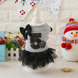 Rose Luxury Dog Clothes Dress Winter Thick Princess Bow Wedding Little Small Animals Pet Cat Costume Skirt For Terrier York Pugs daiiibabyyy