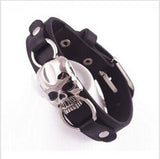 Vintage Retro Rivet Punk Cool Hip Hop Accessorie Leather Skull Skeleton Biker Bracelet Mens Jewelry daiiibabyyy